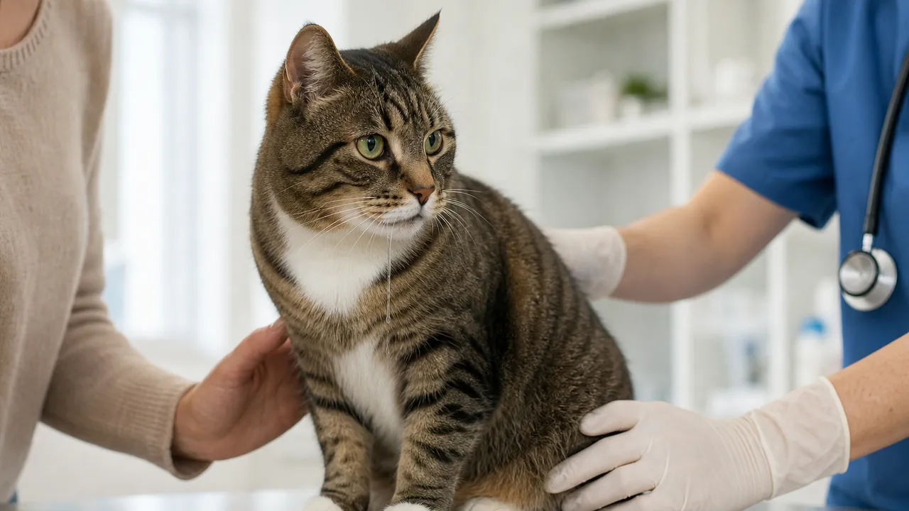 Chat allongé confortablement avec la gueule légèrement ouverte
