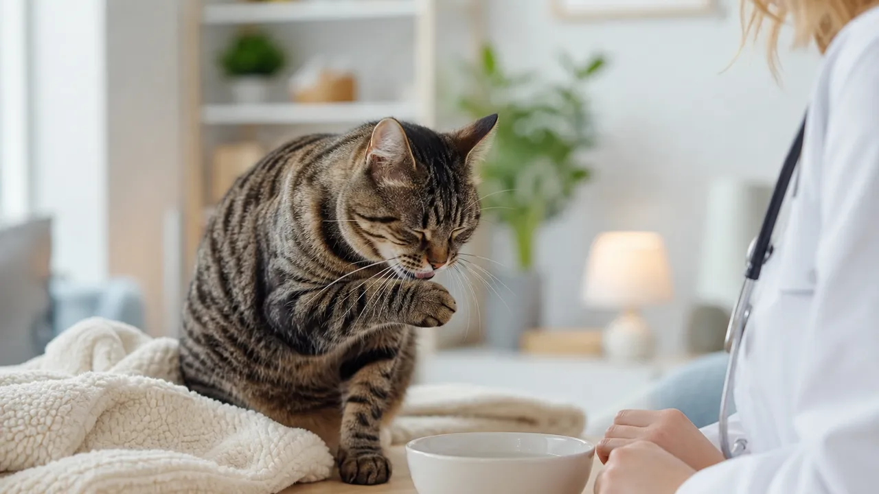 Chat allongé sur un canapé, tête légèrement relevée