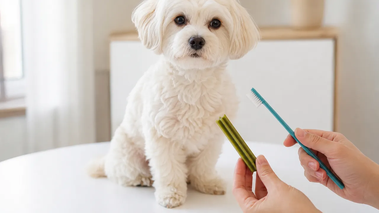 Chien ouvrant la gueule joyeusement devant son propriétaire